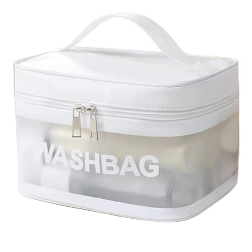 Bolsa Necessaire Maquiagem Transparente a Prova De Águas.(branco)