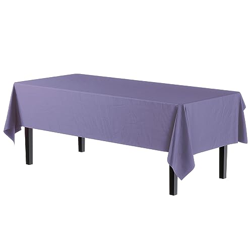 Image of Party Solids Lavender Rectangular Plastic Tablecloth - 54x108 Inch, Pack of 24