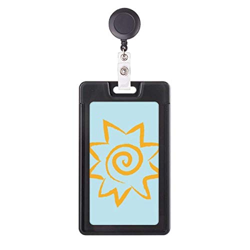 Enrouleur de badge soleil jaune avec cordon rétractable robuste et anti-blocage