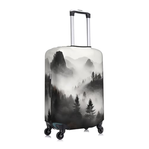 Travel Luggage Cover Fashion Suitcase Protector Foggy Mountains Forest Spandex Baggage Covers Washable Suitcase Covers Anti-Scratch Luggage Cover Protectors Fits 18-32 Inch Suitcases X-Large2