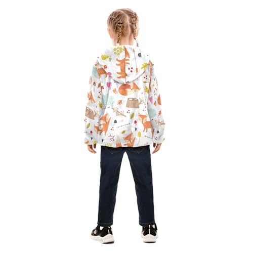 OTVEE Cartoon Cute Fox Animals Kids Hoodie Jacket Fall Spring Full Zip Warm Outwear Coat4