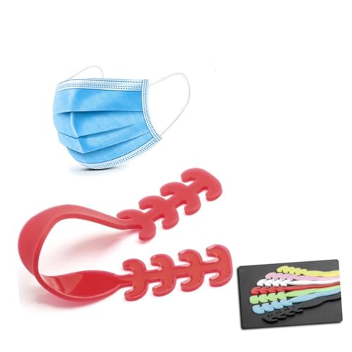 TOYANDONA 15pcs Adjustable Silicone Mask Extension Hooks with Non-Slip Surface Flexible Ear Rope Buckles for All Ear-Band Masks Strap Extenders Accessories in Random Colors Random Color