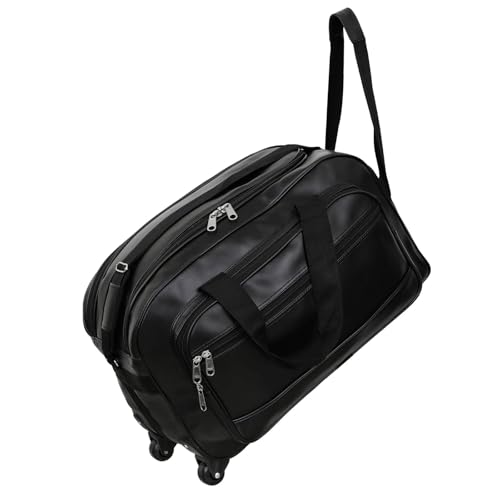 Image of Premium Trolley Duffle Bag for Travel with Wheels & Shoulder Strap | Large Capacity Leather Finish Luggage Bag for Men & Women | Durable Multipurpose Gym & Weekend Travel Bag
