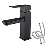 Ästhetisch und praktisch: Der wasserfallhahn schwarz ist integral geformt, mit einem einfachen und großzügigen Design und einem schönen schwarzen Aussehen, passend zu den meisten Einrichtungsstilen, und bringt eine elegante Atmosphäre in Ihr Bad oder Ihre Küche.