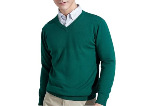 Men Pullover Autumn Winter Soft Warm Business Casual Jumper Cashmere Cotton Blend V-Neck Knitted Sweater