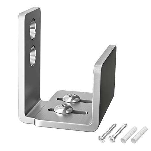 SMARTSTANDARD Wall Mount U Shape Floor Guide, Stainless Steel Sliding Barn Door Hardware, Adjustable Bottom Roller Fit Door, Cabinet