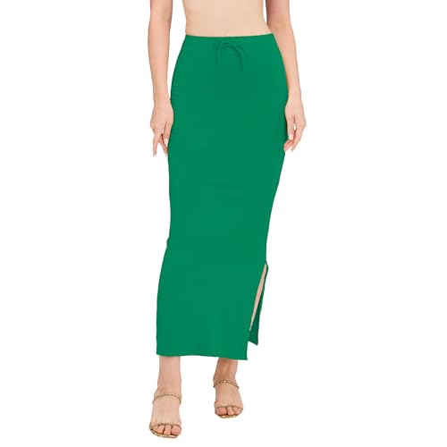 Image of DESI GIRL Cotton Lycra Stretchable Saree Shapewear Petticoat with Drawstring for Women | Fishcut Saree Petticoat with Side Slit for Easy Movement | Saree Shaper | Long inskirt