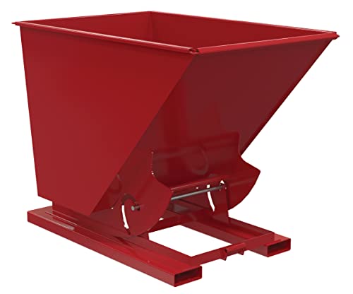 Vestil D-150-HD-NB-SR Steel Heavy Duty No Bump & Dump Hopper 1-1/2 Cubic Yard 6000 Lb. Capacity Soda Red