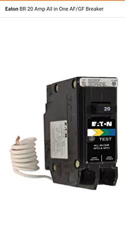 Cutler-Hammer Eaton Brn120A1Cs Br 20A 120V 1-Pole Arc Fault/Ground Fault Circuit Breaker, Black #TOP1