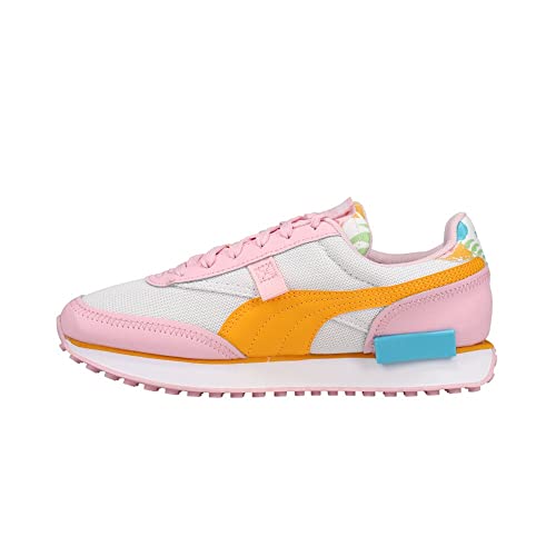 PUMA PUMA Future Rider Flower Aura Sneaker White-Pink-Lady-Zinnia, 5 US Unisex Big Kid