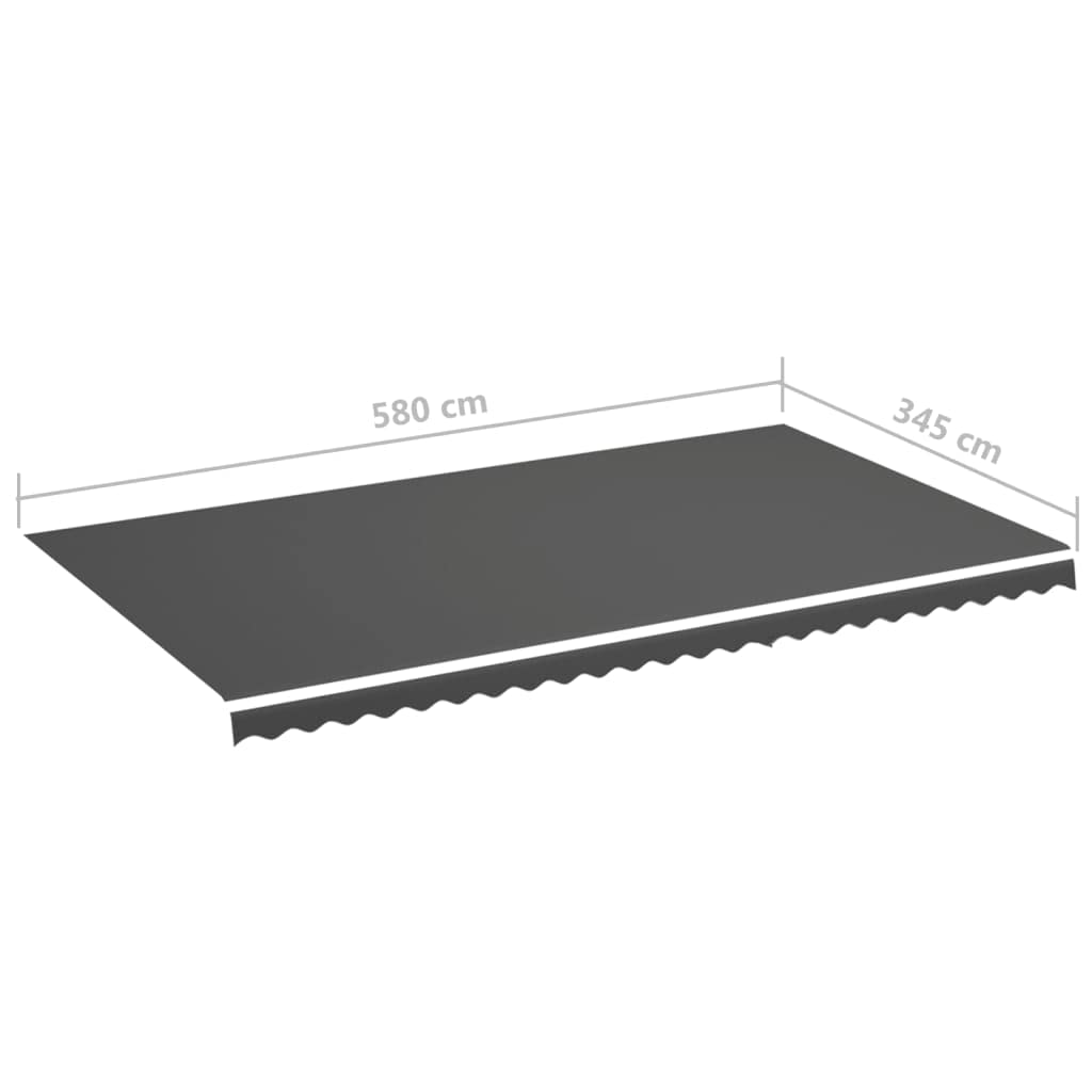 Leasha Toile de Rechange Store Banne avec Lambrequin, Toile Tissu de Remplacement pour Auvent 580x345 cm Anthracite