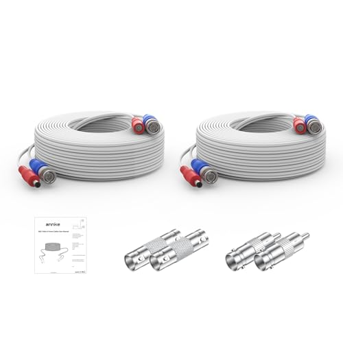 ANNKE (2) 30M/100 Feet BNC Video Power Cable For CCTV Camera DVR Security System-white