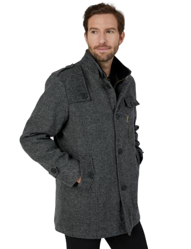 Image of Wantdo Men's Wool Blend Jacket Stand Collar Windproof Pea Coat