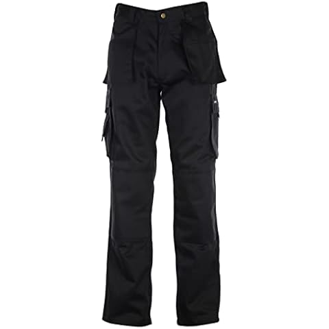 StandSafe Men's Pro Cargo Tuff Combat Heavy Duty Work Trouser Utility Pants, Black, 28 Waist/Regular Leg 32" Cover