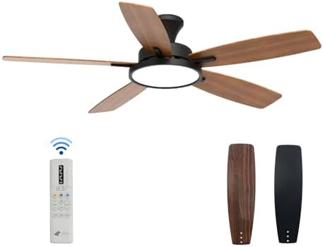 132cm Ventilador de Techo con luz LED, motor DC,tres tipos de col...