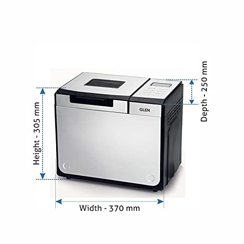 Image of Glen Bread Maker & Atta Kneader Fully Automatic 12 Pre-Set Functions Electronic Control Panel, 615W Silver (3034) 2 Years Warranty