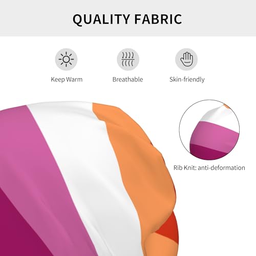 Lesbian Pride Flag2018 Children Hip Hop Knitted Hat Kids Elastic Leisure Knit Cap Warm Sleep Beanies Black3