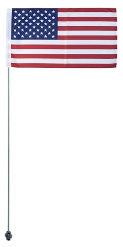 JLP 3.5 Ft Tall 1/4 In Pole 19 In x 12 In Flag Whip ATV All Trucks Compatible Off Road USA