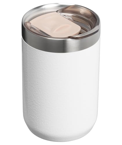 Image of STANLEY Everyday Camp Cup 12 oz | Drink Through Lid | Cup for Coffee, Tea and Drinks | Insulated Stainless Steel | BPA-Free | Hammertone Frost