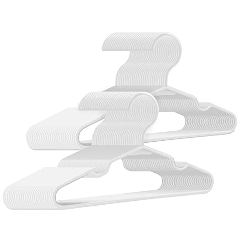 Image of trusir Kids Hangers 60 Pack - 11. 5 Inch White Hangers for Closet - Toddler Hangers for Clost & Child Clothes for Clost - Ideal for Baby Standard Use (White)