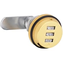 Cyrank Combination Cabinet Lock, Combination Cam Lock Password Cam Lock Combination Cabinet Cam Lock 3 Digit Password Coded Cabinet Drawer Lock 30mm-Golden