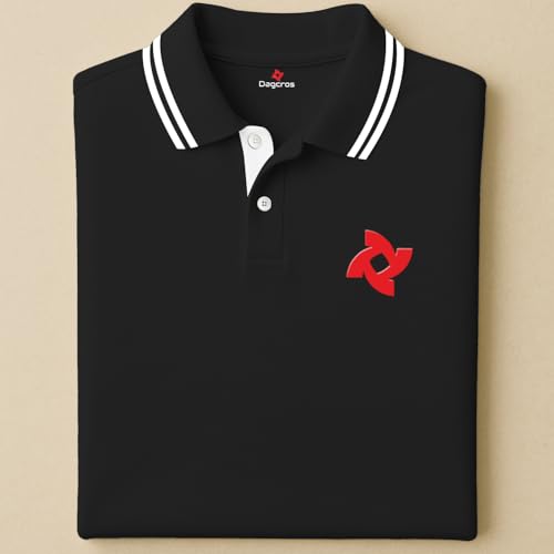 Image of Dagcros Classic Men's Polo T-Shirt with White Trim, Short Sleeve for Mens