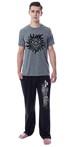 INTIMO Supernatural Mens' Join The Hunt Anti-Possession Sleep Pajama Set (XX-Large)