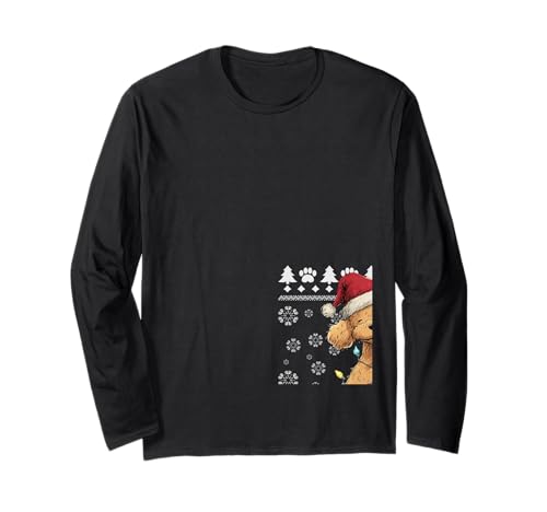 Pudel Weihnachten Hässlicher Pullover Lustiger Hund Xmas Langarmshirt