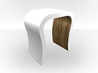 Bianco Esterno Curvo Comodino Contemporaneo Light Zebrano Gloss