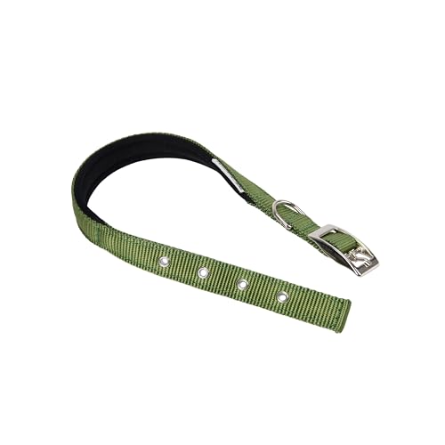 Ferplast Collare Cane Taglia Piccola Collare per Cani in Nylon Imbottito Regolabile Fibbia Metallica, Misura Collo 23-31 cm, Verde scuro