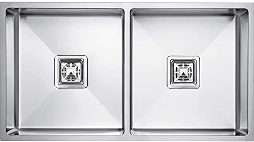 Image of VIJAY CONSTRUCTIONS ARQUIN 37 inch x 18 inch x 10 inch 304 Grade Double Bowl Matt Finish Handmade Stainless Steel Kitchen Sink(TRADITIONAL DESIGN) Silver | Upgrade your kitchen | Glossy Finish |