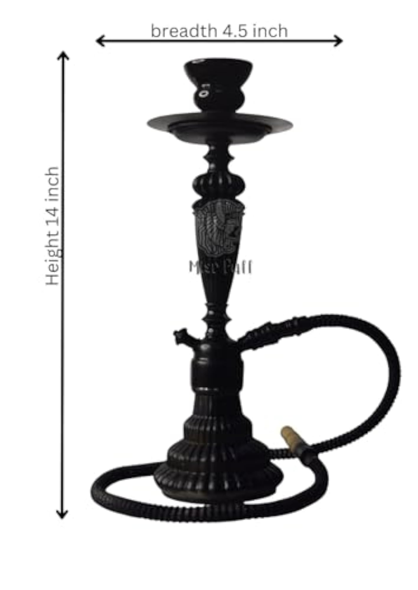 Matte Black Series Hookah with Ceramic Chillum