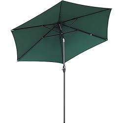 <b>Jardines pequeños con piscina</b> 12 Sekey® sombrilla Parasol para terraza jardín Playa Piscina Patio diámetro 270 cm Protector Solar UV50+ Verde