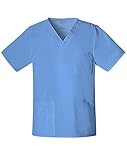 Cherokee Men's Premium Core Stretch Unisex V-Neck Scrub Top, Ceil, Medium