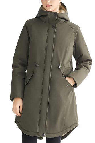 Orolay Womens Fleece Lined Parka Waterproof Windproof Long Hooded Coat | Warm Jacket for Cold Offices Outdoor & All-Season Wear | Faux Fur Lining Deep Pockets