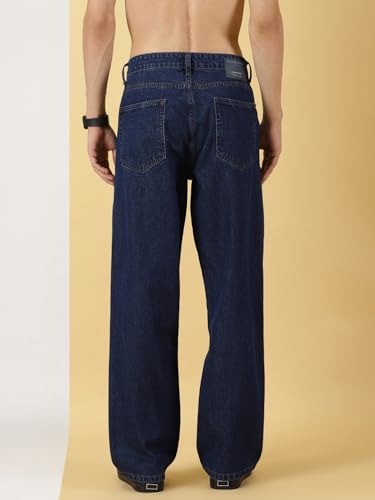 Image of Thomas Scott Men's Relaxed Fit Mid Rise Comfort Clean Look Light Fade Cotton Baggy Jeans