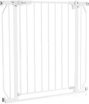 LIONELO Truus Slim Cancelletto di sicurezza, Larghezza regolabile da 75 fino a 105 cm con Fissaggio a pressione, Apertura entrambe le direzioni, Altezza 77 cm, Autobloccante