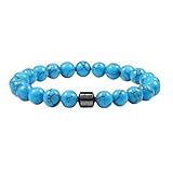 不安を和らげ、アルコールへの渇望を軽減する天然石ブレスレット。男女兼用リストバンド。アウトドアや旅行にも最適なジュエ。 サイコロブレスレット (D, 19.5cm)#0721