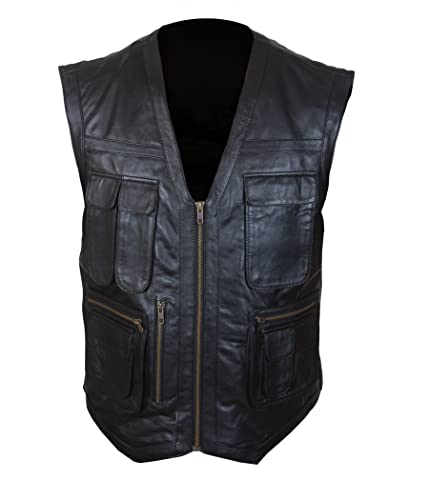 Flesh & Hide F&H Kid's Black Faux Leather Hunter Vest