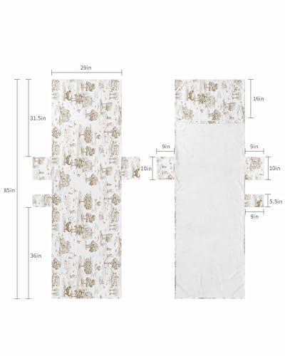 Beige Country Beach Lounge Chair Towel Cover, Soft Chaise Lounge Towel with Side Pockets Patio Pool Chairs Cover for Beach/Pool Sunbathing 29x85 Farmhouse Rustic Tree Animals Abstract
