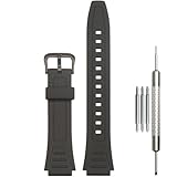 WRISTARMOR Resin Watchband Accessories Compatible with Caiso W800HG AE1500WH AE1200WH AE-1300WH W-219H W218H F108WH Mens Watch Strap Sport Waterproof Replacement Band (W black buckle)