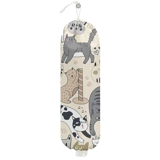 Chicken Plastic Bag Holder, Wall Mount Grocery Bag Holder, Plastic Storage bag, Pull Rope Free Adjustment, Plastic Bag Holders for Grocery Bags, Plastic Bag Dispenser for Home Kitchen