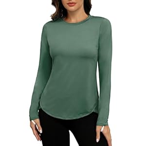 PINSPARK Long Sleeve Tops Women UPF 50+ Workout T-Shirts Lightweight Running Yoga Gym Top Casual Beach Sun Shirts Rash Guard with Thumb Hole