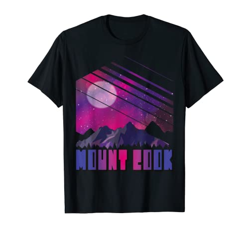 Mountains Galaxy Hiking Mount Cook New Zealand Mountaineer T-Shirt