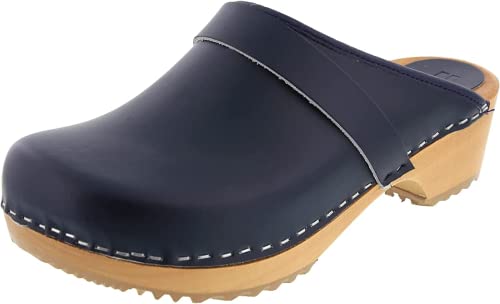 Image of Bjork Maja Wood Open Back Leather Clogs