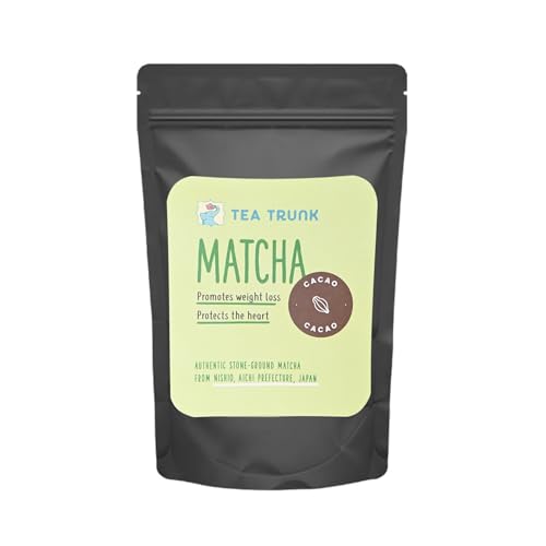 Image of Tea Trunk Cacao Matcha Green Tea | Pure Ceremonial Grade Japanese Matcha | Pre Workout | Authentic & Premium Matcha Tea Power | Immunity Booster | Improve Metabolism & Focus | Detox Drink | No Additives - 30 grams