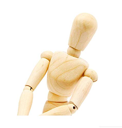 Holiberty OFF-COM-000088-XBTT 8 Inch Artists Wooden Manikin Flexible Body Joints Human Figure Puppet Model Wood Male Mannequin Doll Ornament Stand thumb #3
