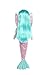Aurora World Sea Sparkles Fairy Mermaid Shellina Plush,Teal,18 inches