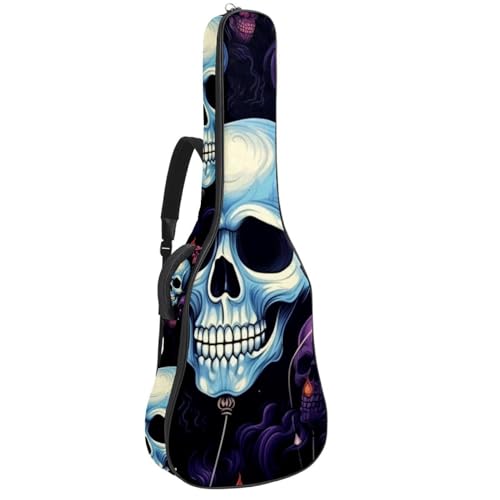 Housse guitare acoustique crâne Halloween avec sangle réglable