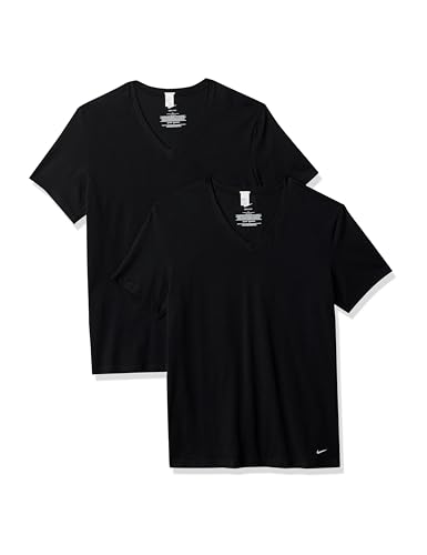 Nike Men's All Day Cotton Stretch S/S V Neck 2pk Undershirts